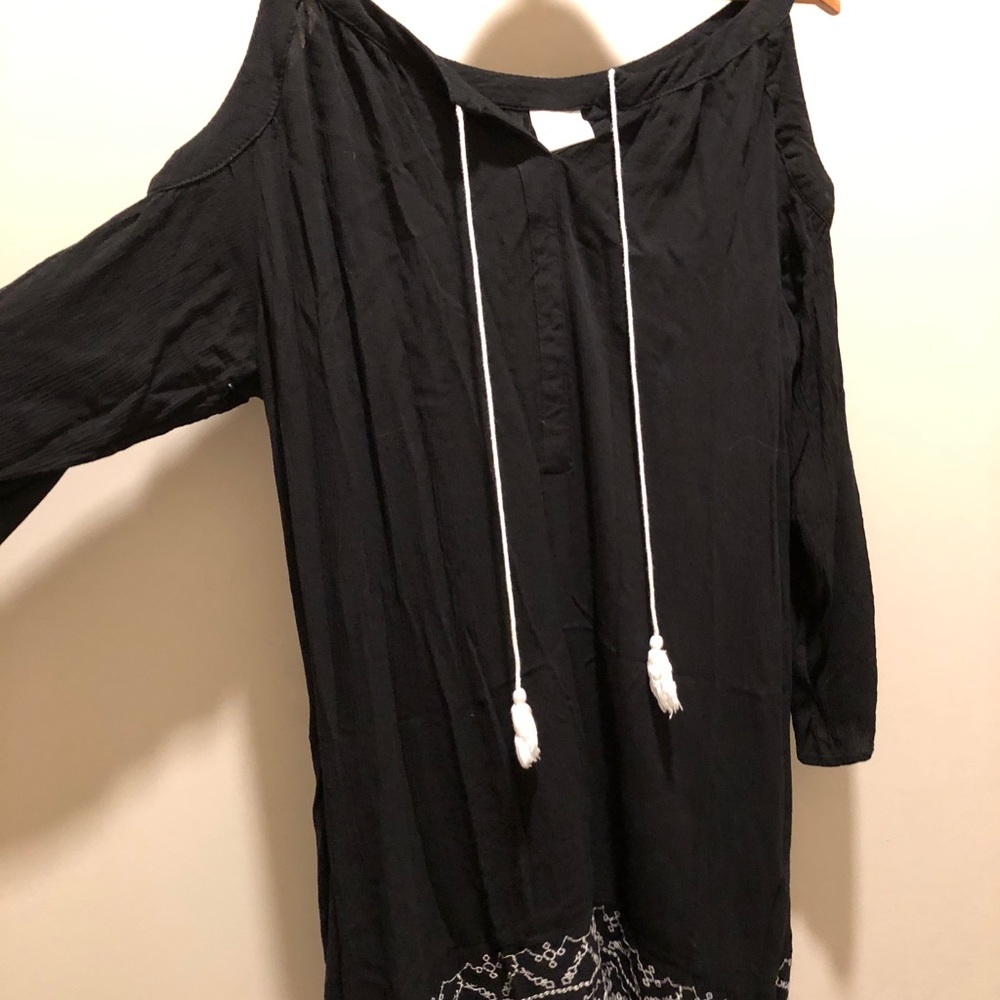 Cold Shoulder Embroidered Dress